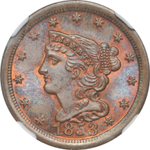 1853 (C-1) NGC MS-65 RB CAC.