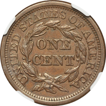 1857 Small Date (N-2). NGC MS-61.