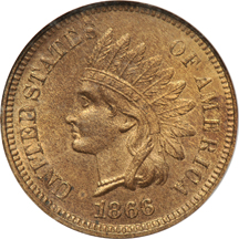 1866 NGC MS-64 RB.