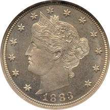 1883 No Cents. NGC PF-65.