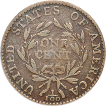 1794 (S-72, die state A) Head of 1795. PCGS F-12.