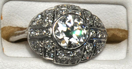 Platinum Art Deco Ring, ca. 1930
