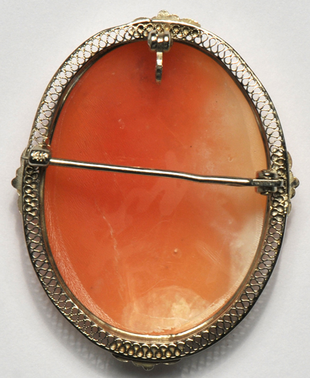 14K White Gold Cameo Pin/Pendant