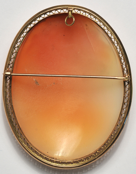 10K Yellow Gold Extra Large Cameo Pin/Pendant