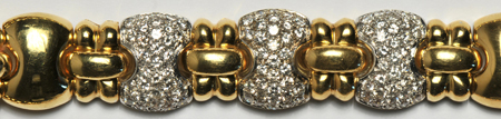 18K Yellow Gold Diamond Matching Bracelet and Necklace Set