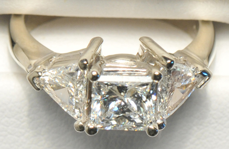 14K White Gold Princess Cut Diamond Ring