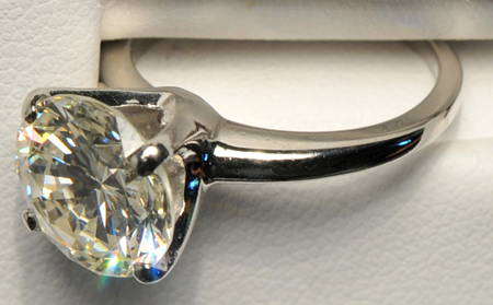 Platinum Diamond Solitaire Ring with a GIA 3.56 Brilliant Cut Round