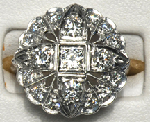 Platinum Diamond Circle Ring, ca. 1925
