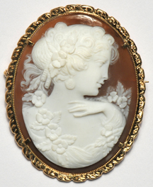 14K Yellow Gold Cameo Pin/Pendant