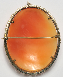 10K White Gold Large Cameo Pin/Pendant