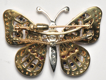 14K Yellow Gold Movable Butterfly Pin