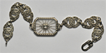 10K White Gold Camphor Glass Bracelet