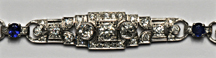 Platinum Diamond and Sapphire Bracelet, ca. 1920