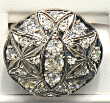 14K White Gold Diamond Ring, ca. 1930