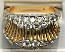 18K Two Tone Diamond Gold Ring