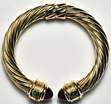 14K Yellow Gold David Yurman Renaissance Hinged Bangle Bracelet