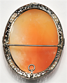 14K White Gold Cameo Pin/Pendant