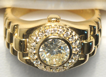 18K Yellow Gold Watch Replica Ring