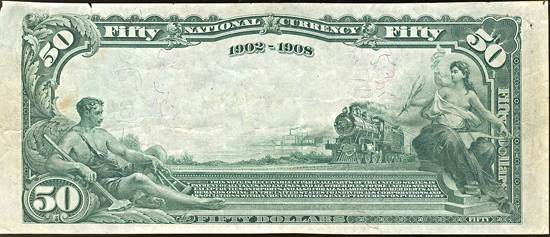 1902 $50.00. Athens, TX Charter# 6400 Blue Seal Date Back. XF.