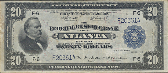 1918 $20.00 Atlanta.  PMG VF-25.