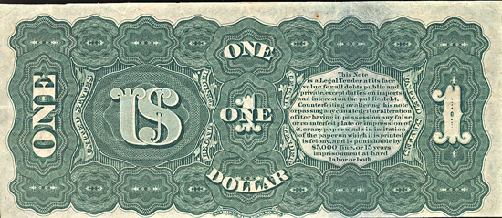 1874 $1.00.  XF.