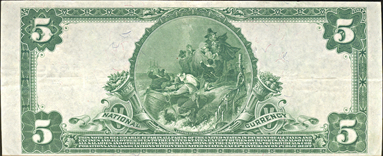 1902 $5.00. Saint Louis, MO Charter# 12491 Blue Seal. XF.