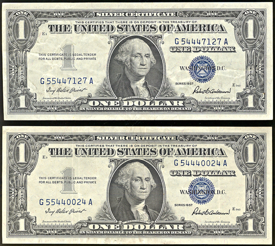 Two error notes with mismatched serial numbers or missing digits.