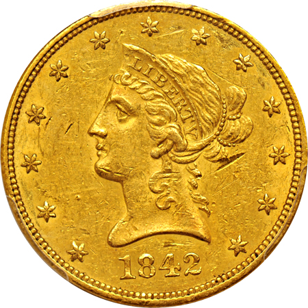 1842-O PCGS AU-50.