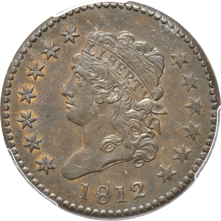 1812 S-289 Large Date, PCGS AU-58.