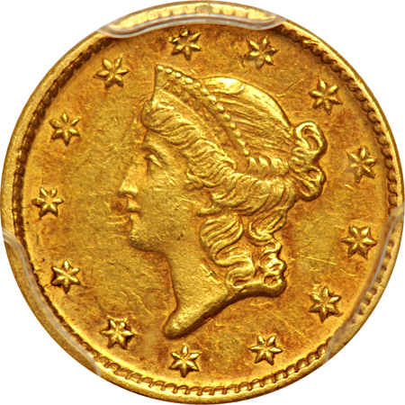 1852-D PCGS AU-50.