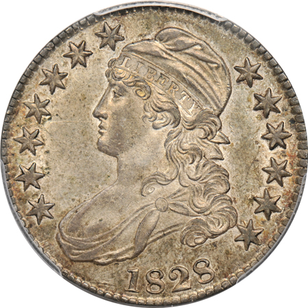 1828 (O-116, R.2) Sq Base 2, Sm 8, Lg Let) PCGS AU-58.