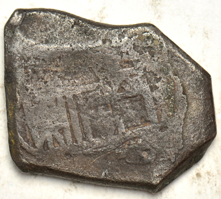 Spain - 1715 Plate Fleet Treasure, 8-reals cob, Mexico mint, 26.0 grams.