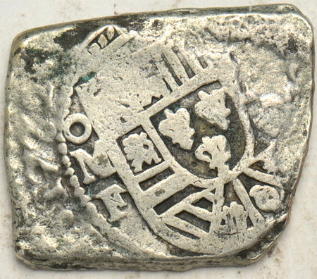 Spain - 1733 Plate Fleet Treasure, 8-reals cob, dated 1732, 24.2 grams.