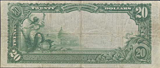 1902 $20.00. Albuquerque, NM Charter# 2614 Blue Seal. PMG VF.