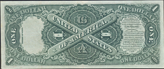 1880 $1.00 Large Seal Blue Numbers. PMG VF-35.