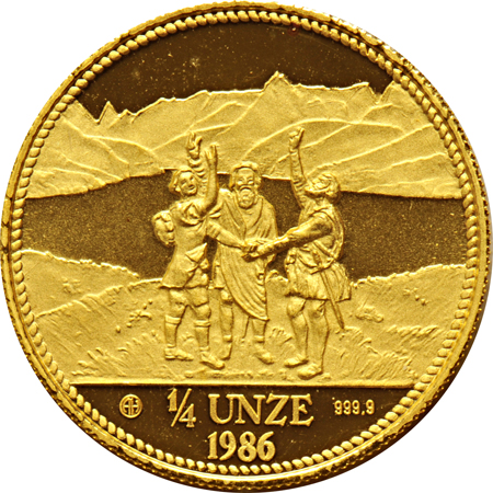 Switzerland - 1986 Helvetia 1/4-unze.