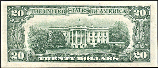 1950-C $20 Federal Reserve Note, Chicago, with partially missing serial number error. CHCU.