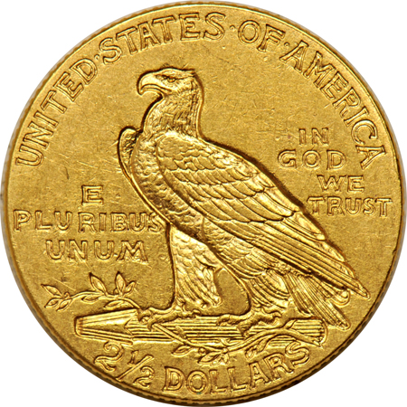 Seven Indian quarter-eagles, as described.