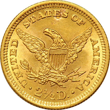 Six Liberty quarter-eagles, as described.