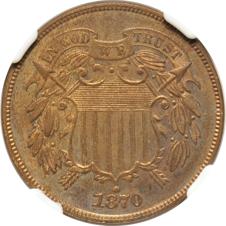 1870 NGC PF-64 RB.