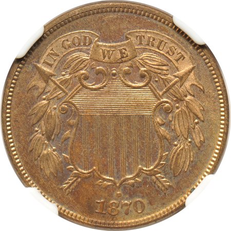 1870 NGC PF-64 RB.