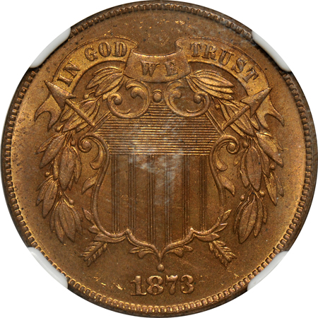 1873 Open 3. NGC PF-66 RB.