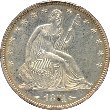 1874 Arrows. PCGS PF-63.