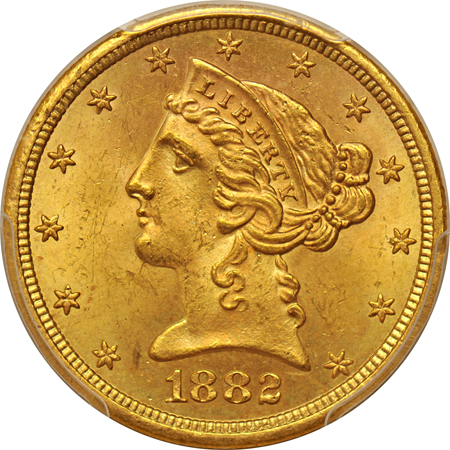 1882-S and 1885-S, both PCGS MS-64.