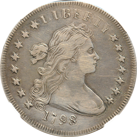 1798 Double Struck dollar. NGC VF details/cleaned.