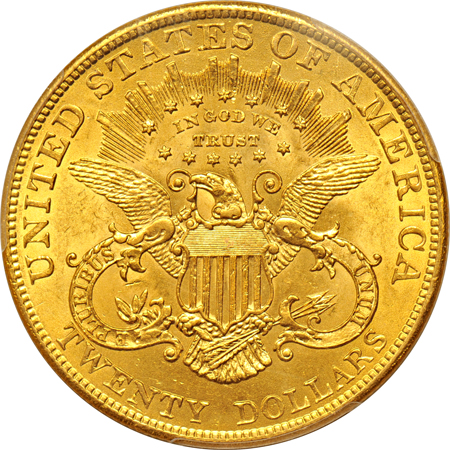 Three U.S. gold coins graded MS-63 by PCGS.