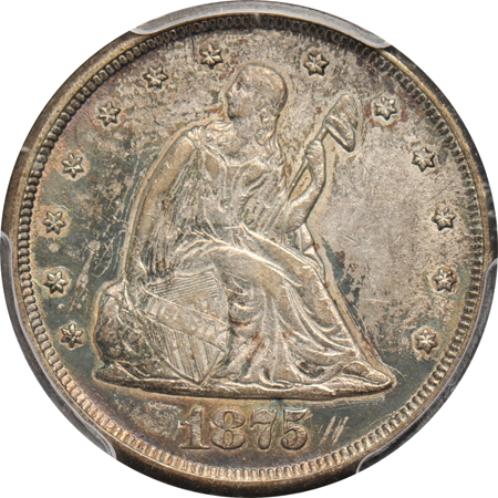 1875-CC PCGS AU-50.