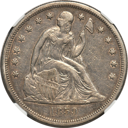 1859-O NGC AU-50.