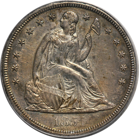 1854 PCGS Genuine (AU detail/tooled/code 98).