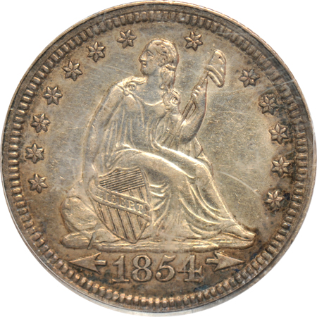 Five U.S. type coins certified by PCGS.